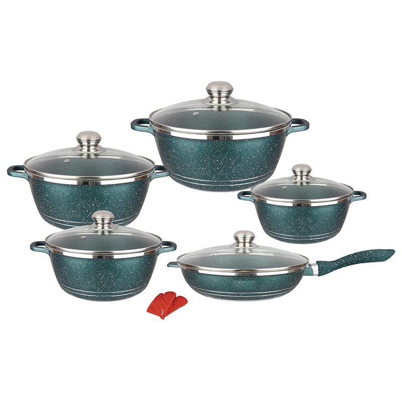 Good Selling Granite Cookware Set Non-stick Frying Pan Die Cast Aluminum Marble Cookware Set