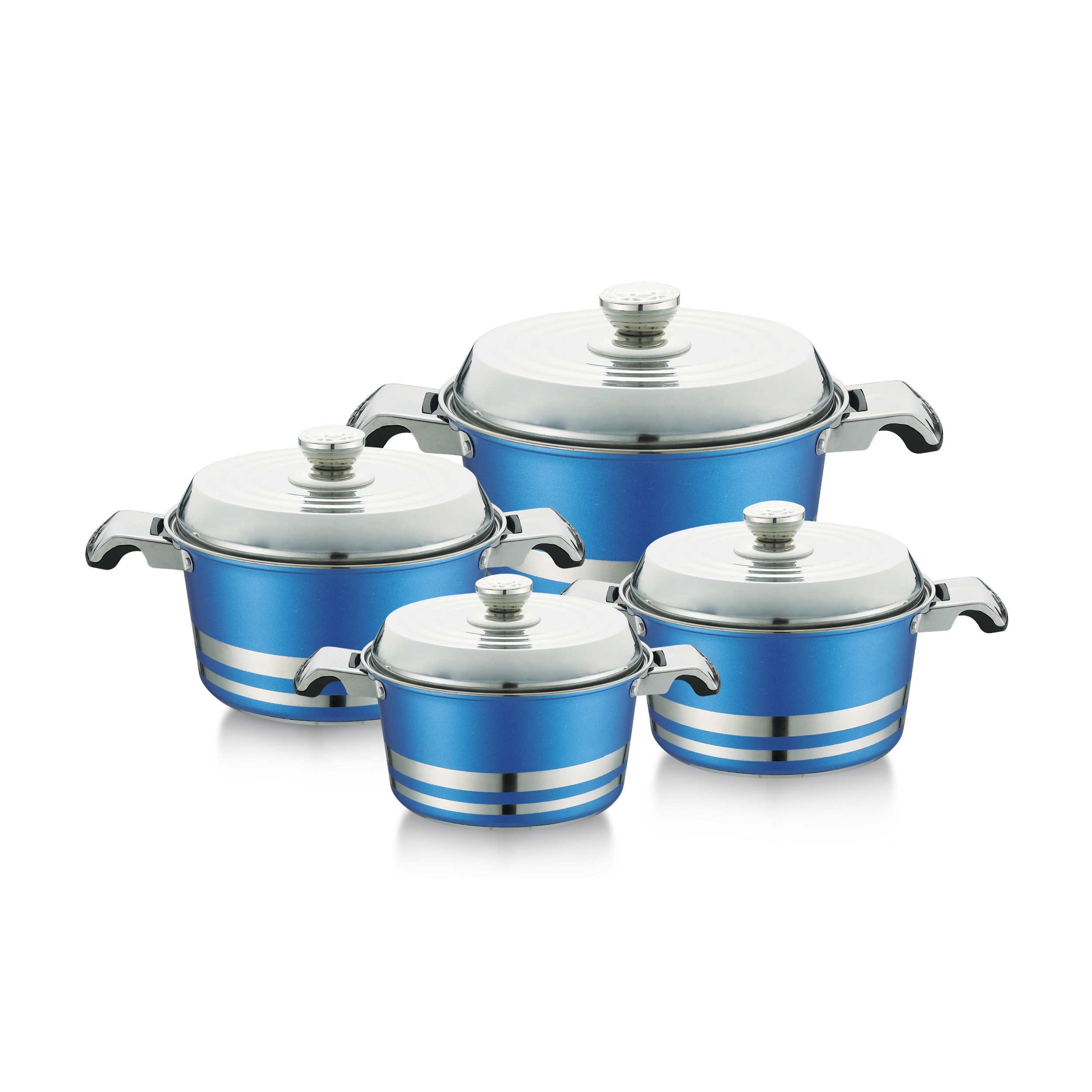 New style hot pot 8pcs stainless steel casserole cookware set color dish sets housewares