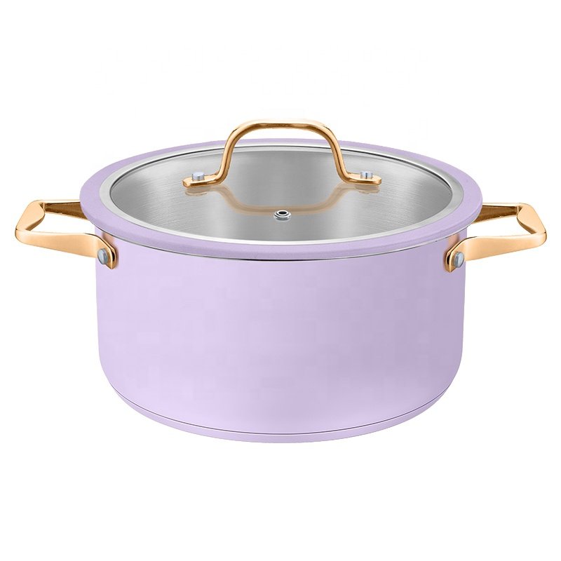 Customizable American Style Kitchen Cook Pots and Pans Kitchenware Stainless Steel Cookware Sets with Glass Lid Cooking Pot Set