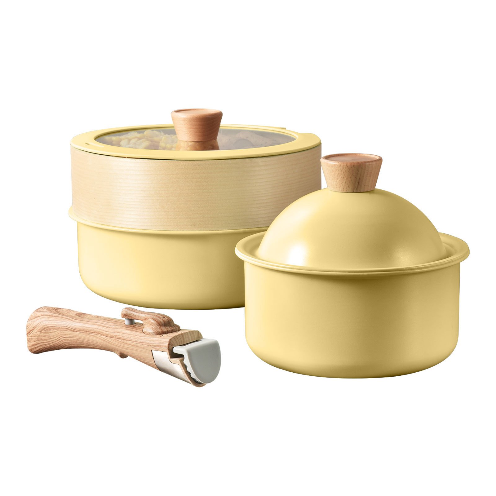 2 Piece Colorful Home Kitchen Cookware Set With Detachable Handle Classic Granite Induction Cookware Sets