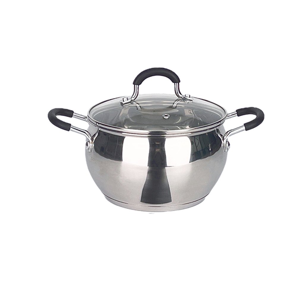 Soup Stockpot Household Noodles Pot Double Ear Electric Hot Pot Flat Saucepan Stainless Steel Pan Cookware Set