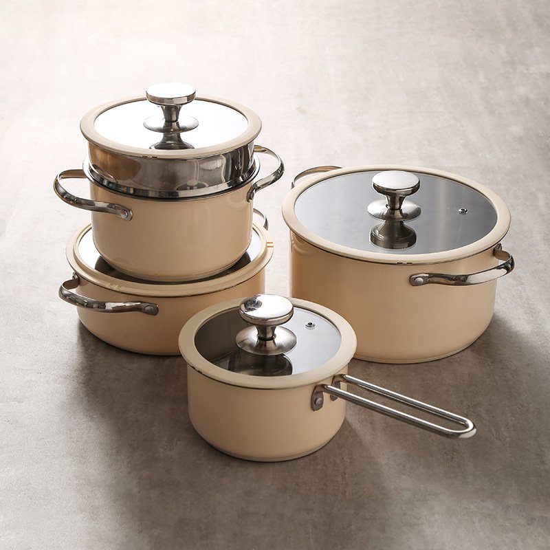 Non-stick Pots and Pans Kitchen Stainless Steel Cookware Set Induction Cooker Pot set