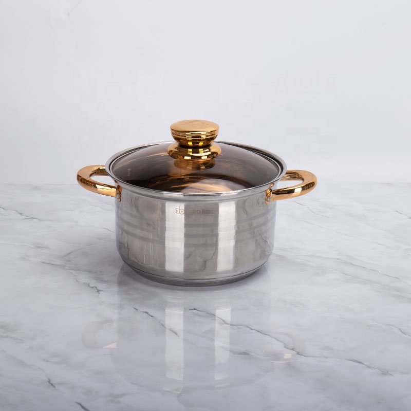 Hot Selling High Quality Stainless Steel 5-Layer Double Bottom 12 Pcs Cookware Set Soup Pot Milk Pot For Home Kitchen