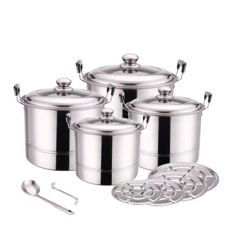 Cooking Casseroles Stainless Steel Kitchen Accessories Set Cookware 22cm 24cm 26cm 28cm Soup Pot Cookware Sets