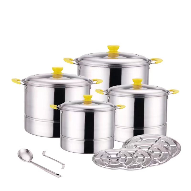 Cooking Casseroles Stainless Steel Kitchen Accessories Set Cookware 22cm 24cm 26cm 28cm Soup Pot Cookware Sets