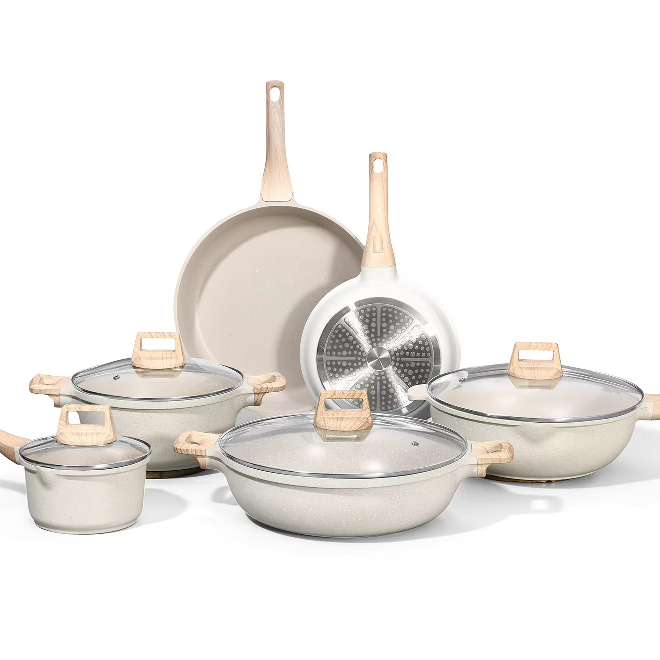 Factory Price Kitchen Machines Non Stick Ceramic Cookware Set