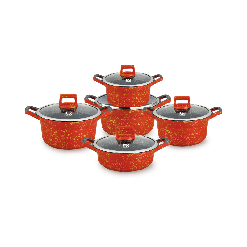 UCCLIFE OEM 10pcs aluminum non-stick casseroles cookware set with kitchen pot sets for home cooking