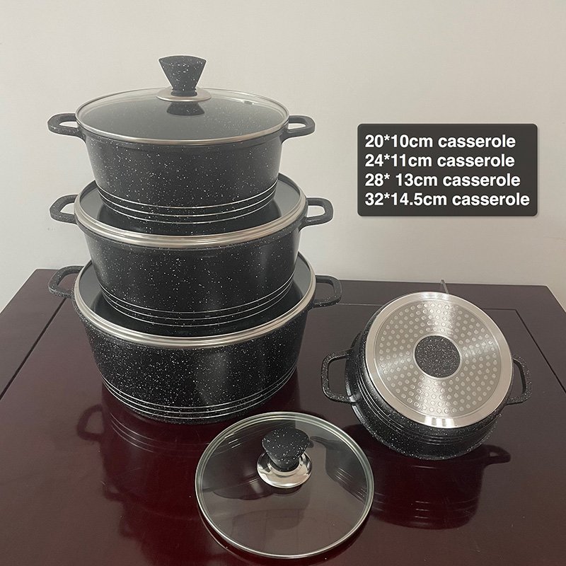 Wholesale 8 Pcs Casserole Sets Durable Set Cookware Good Quality Nonstick Cookware Set