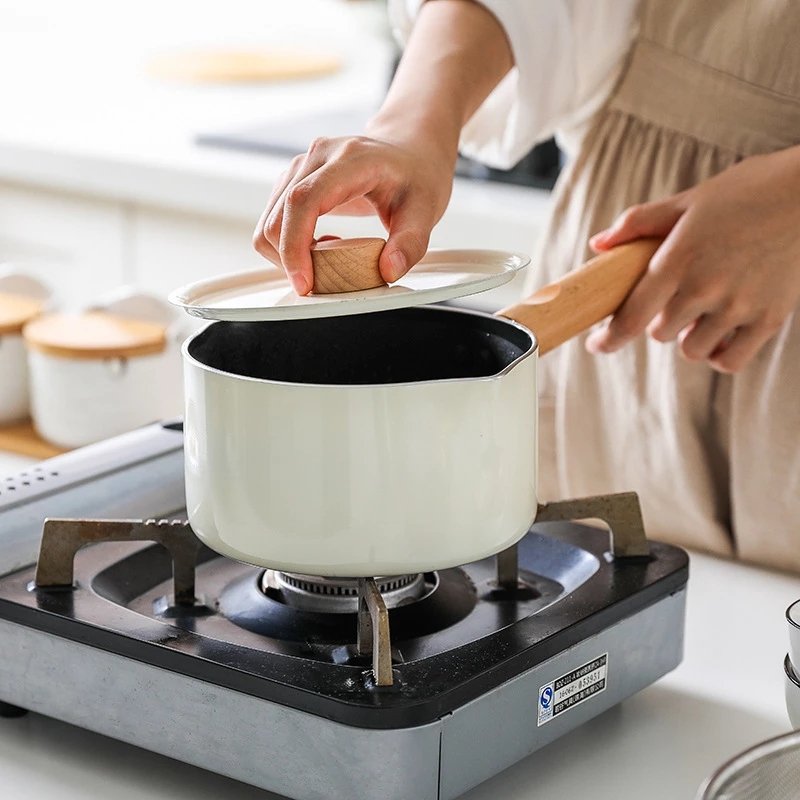 Kitchen High-Quality Multifunctional Non-Stick Pots, Maifan Stone Frying Pan Wok Milk Pan Granite Cookware Set