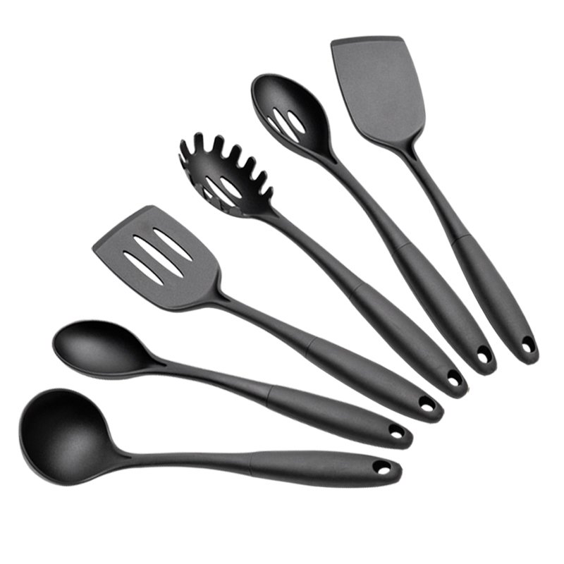 Eco reusable custom home 6 pieces best holiday gift idea non-stick and heat resistant nylon kitchen cookware utensil set