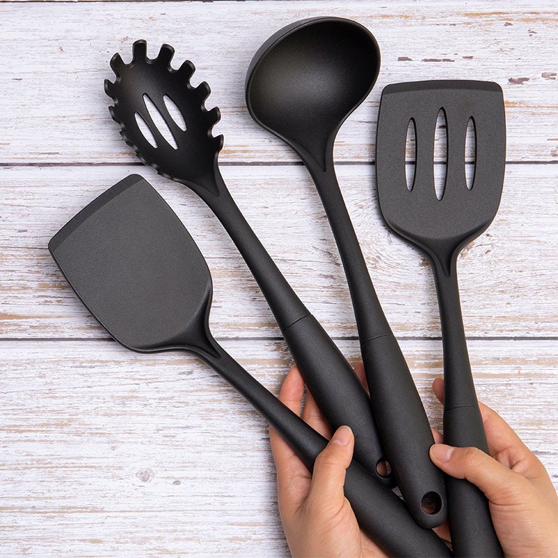 Eco reusable custom home 6 pieces best holiday gift idea non-stick and heat resistant nylon kitchen cookware utensil set