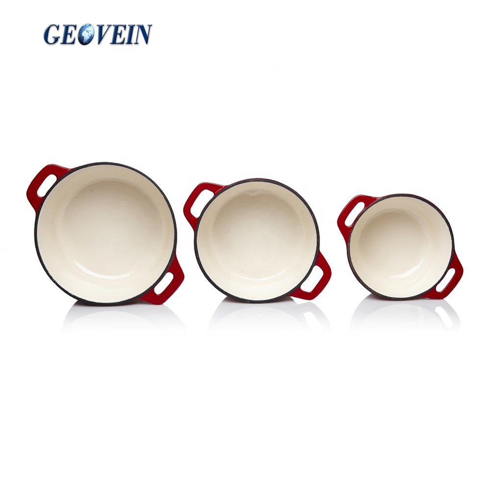 Seven 7-Piece Cooking Pots And Pans Cast Iron Enamel Casserole Cookware Set
