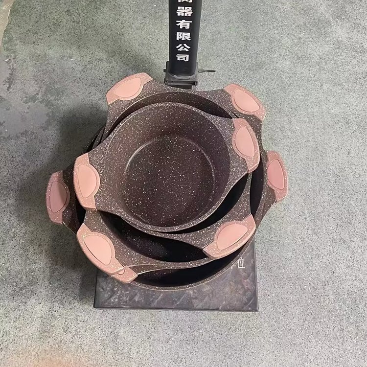 New Design Kitchen Ware Wholesale Nonstick Cookware Set 10PCS Pots and Pans Non Stick Granite Coated Aluminum Cookware Set