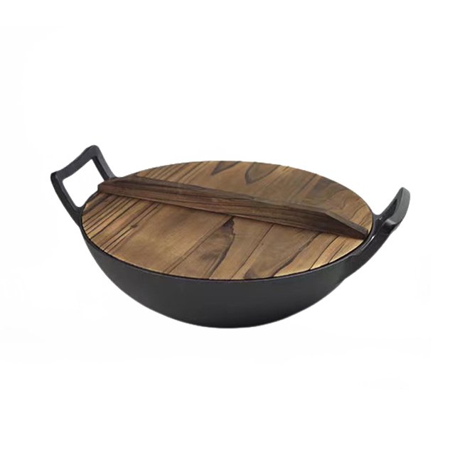 Black Camping Kitchen Sets Cookware Set Wok Set Nonstick Cookware Cast Iron Wok Pan Japanese Iron Chinese Wok