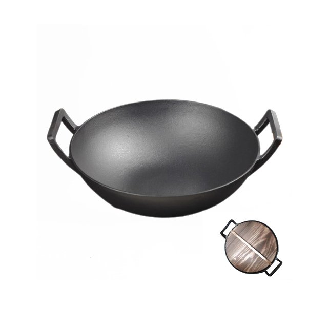 Black Camping Kitchen Sets Cookware Set Wok Set Nonstick Cookware Cast Iron Wok Pan Japanese Iron Chinese Wok