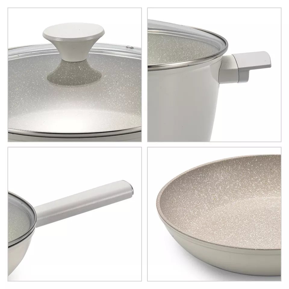 Pot Cookware Set White Restaurant Commercial Nonstick Kitchenware Cookware Set