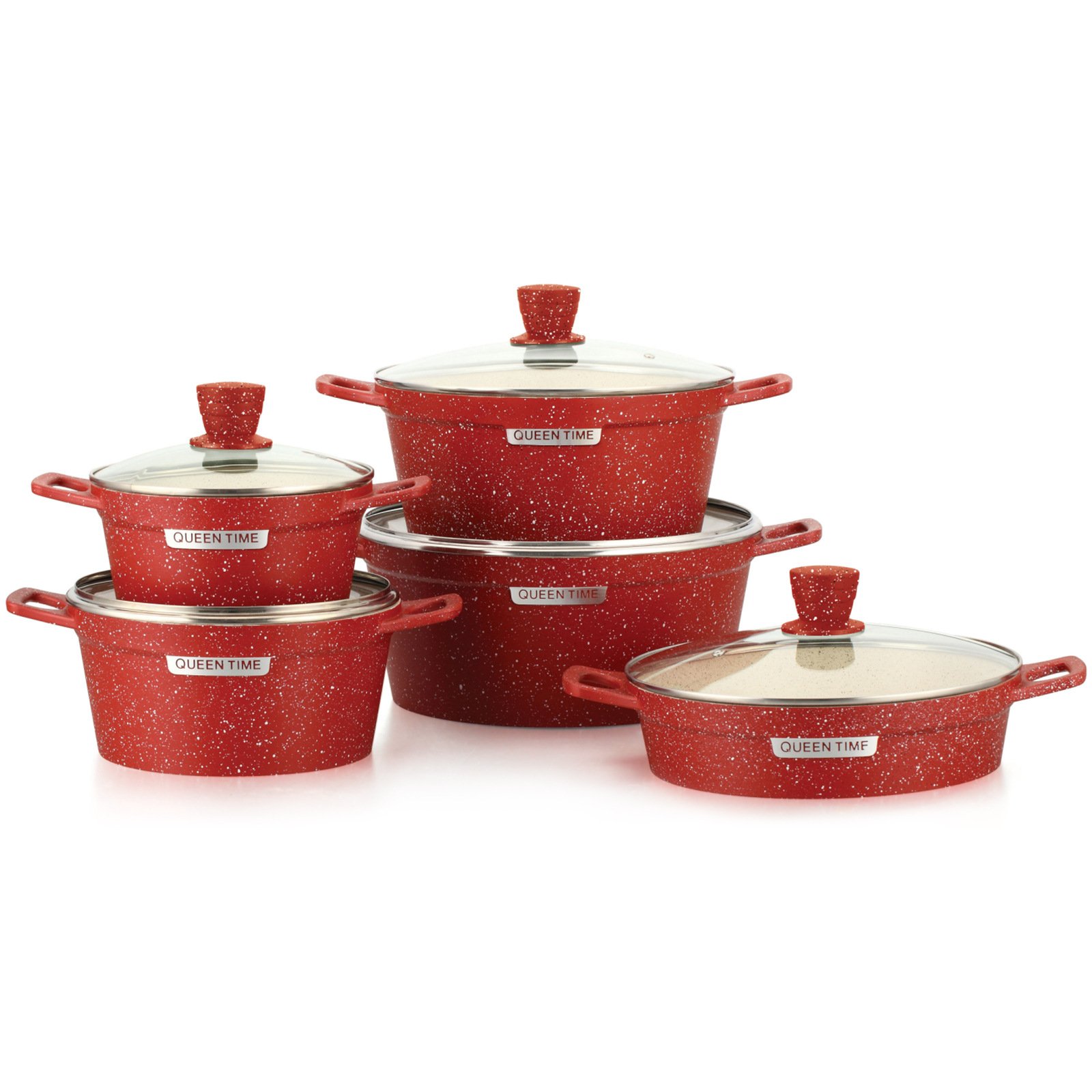 10pcs Hot selling high quality aluminium die-cast cookware set chinese factory custom non-stick home cookware set