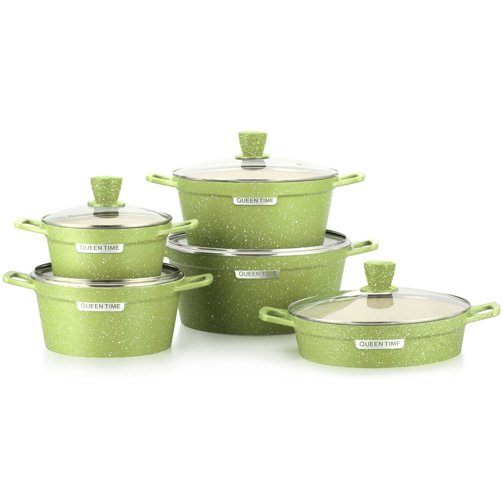 10pcs Hot selling high quality aluminium die-cast cookware set chinese factory custom non-stick home cookware set