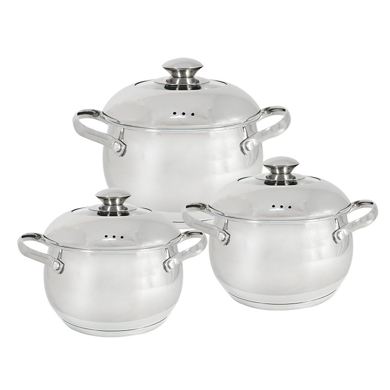 Stainless Steel Cookware Sets 6 piece stainless steel lid kitchenware set