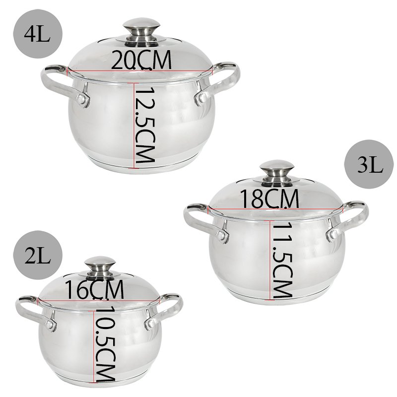 Stainless Steel Cookware Sets 6 piece stainless steel lid kitchenware set