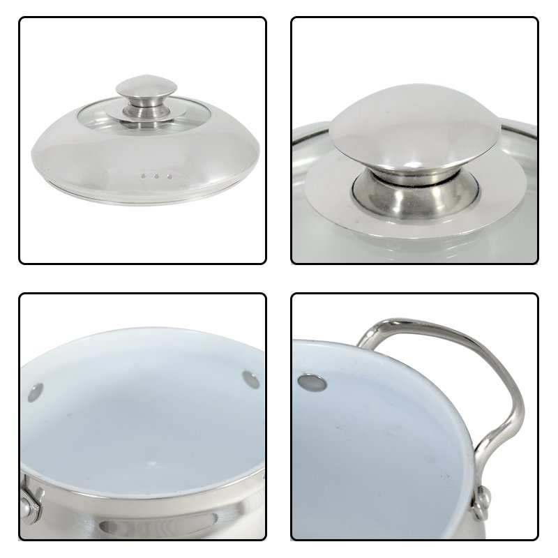 Stainless Steel Cookware Sets 6 piece stainless steel lid kitchenware set
