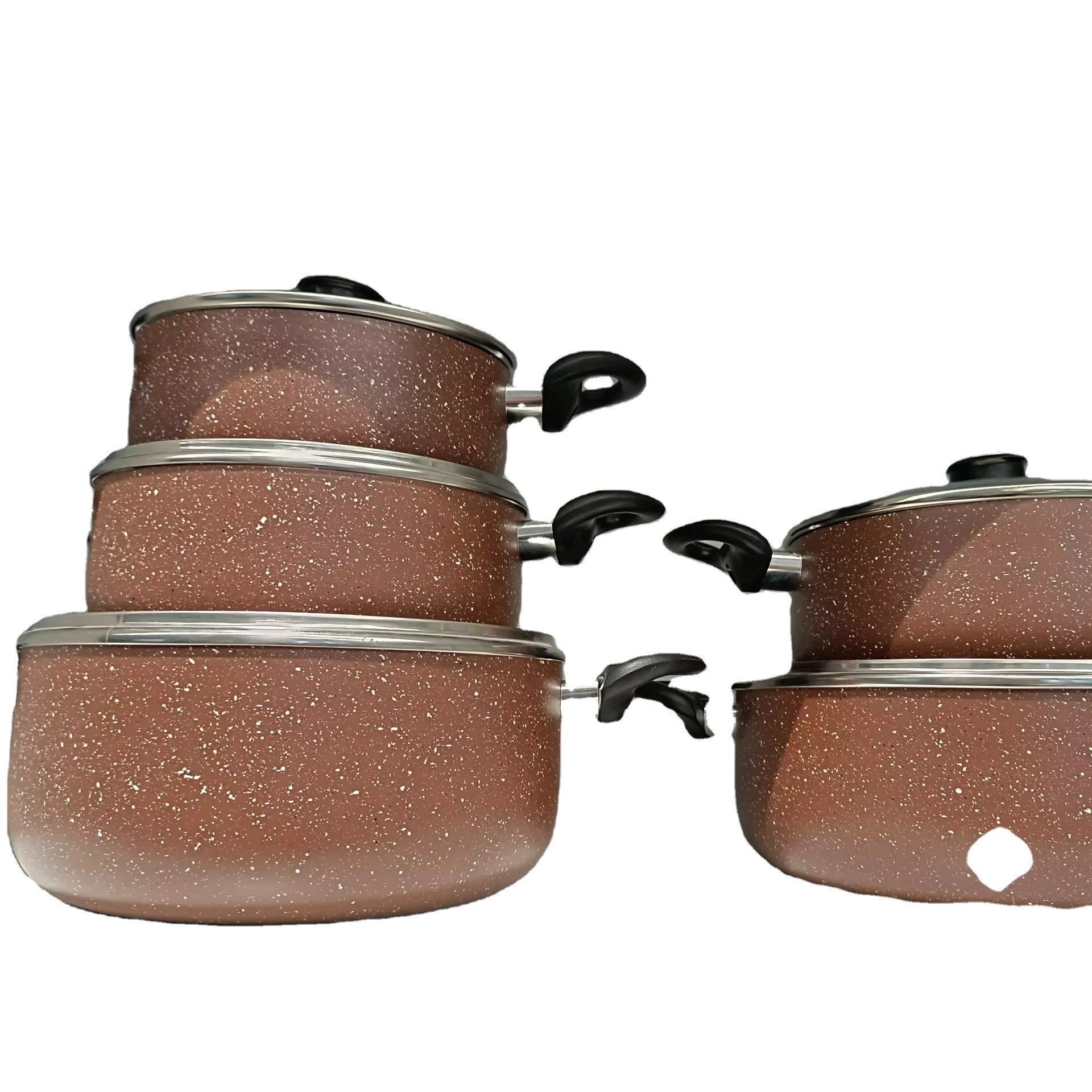 Custom Logo Acceptable 10pcs Cookware-Set Casserole New Arrival Home Use Aluminium Alloy Pot Set Cookware Set Cooking