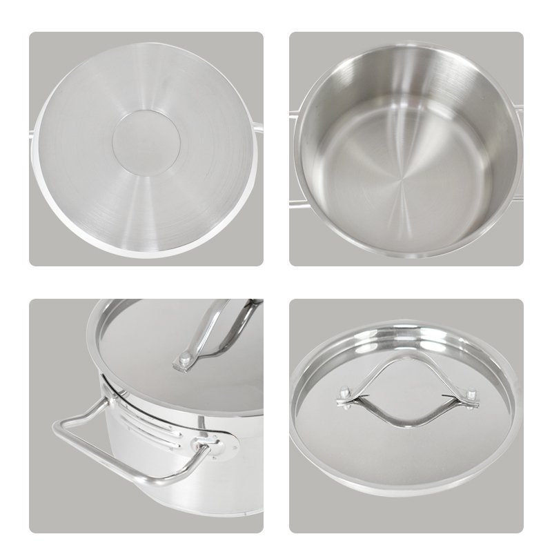 Home use safe cookware sets stainless steel not rust and easy to clean cooking pot set