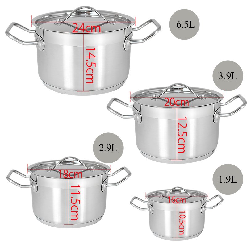 Home use safe cookware sets stainless steel not rust and easy to clean cooking pot set