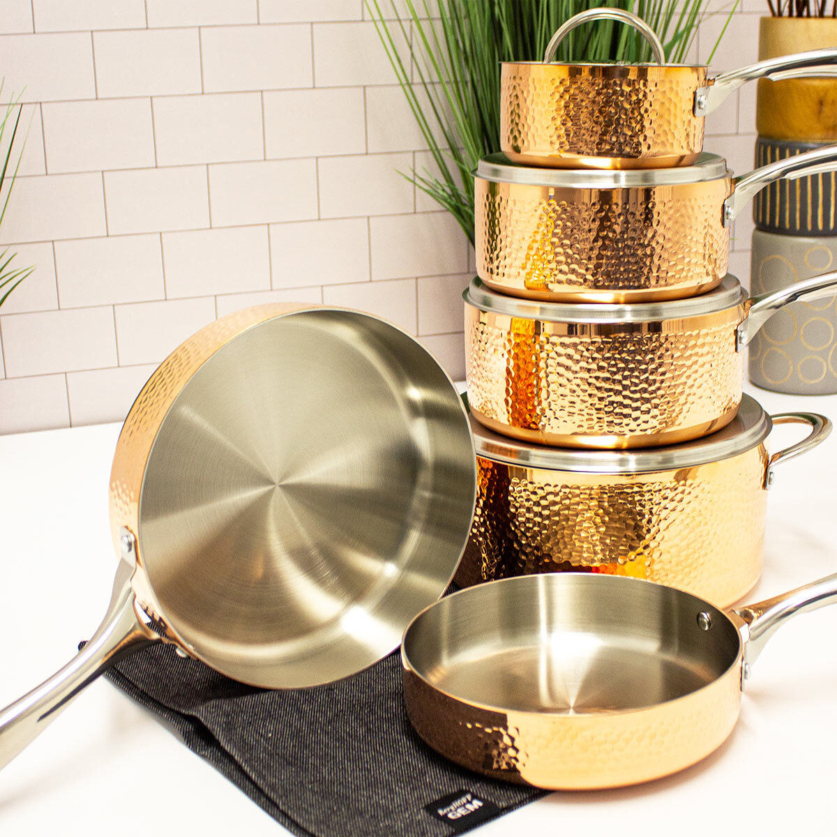 5 Hammered Copper Cook ware Home Kitchen Cookware Dutch Oven Soup Milk Steak Frying Pot Copper Cooking Pot Pan Cookware Sets