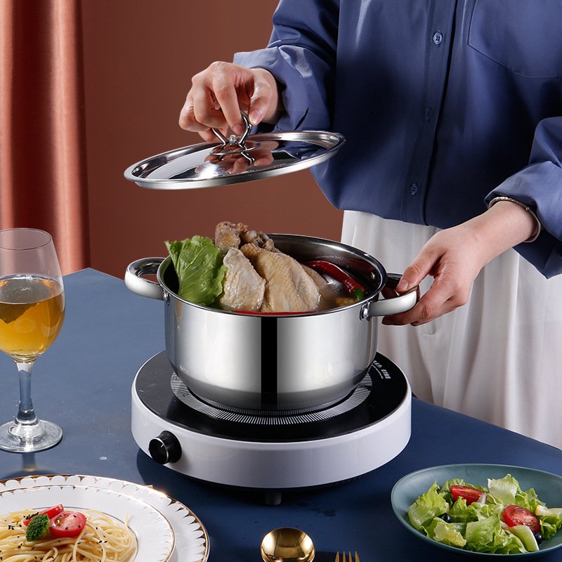Wholesale 15Pcs 6Kg Sus 410 Stainless Steel Cooking Ollas pan Pots Double Bottom Cookware Sets