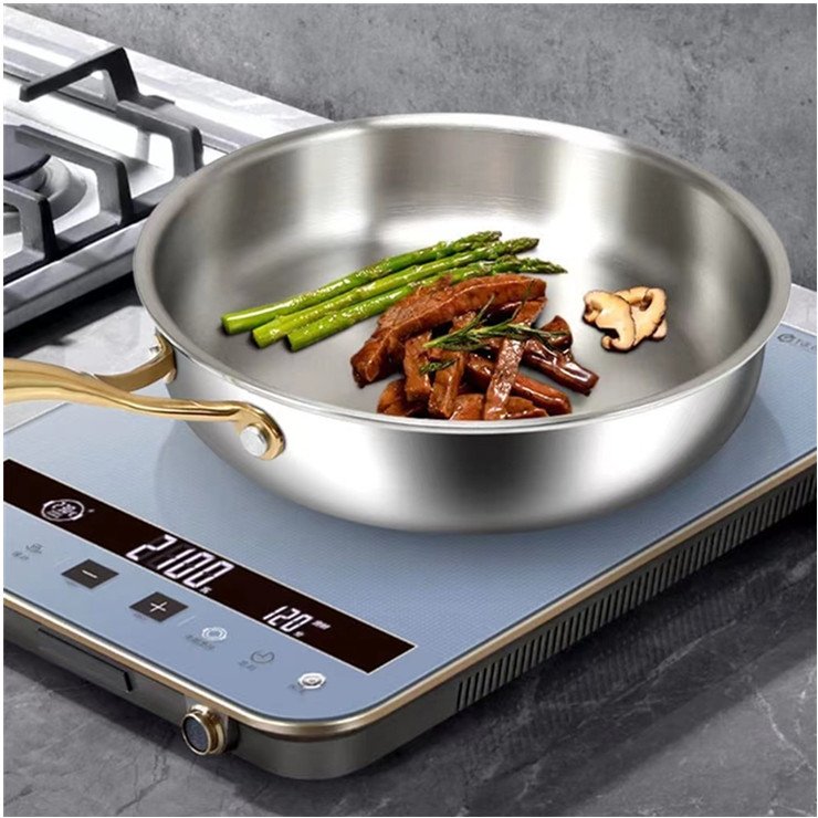 hot sell 10 pieces Induction Kitchenware 5-Ply clad Stainless Steel Cookware Sets Pots And Pans Set