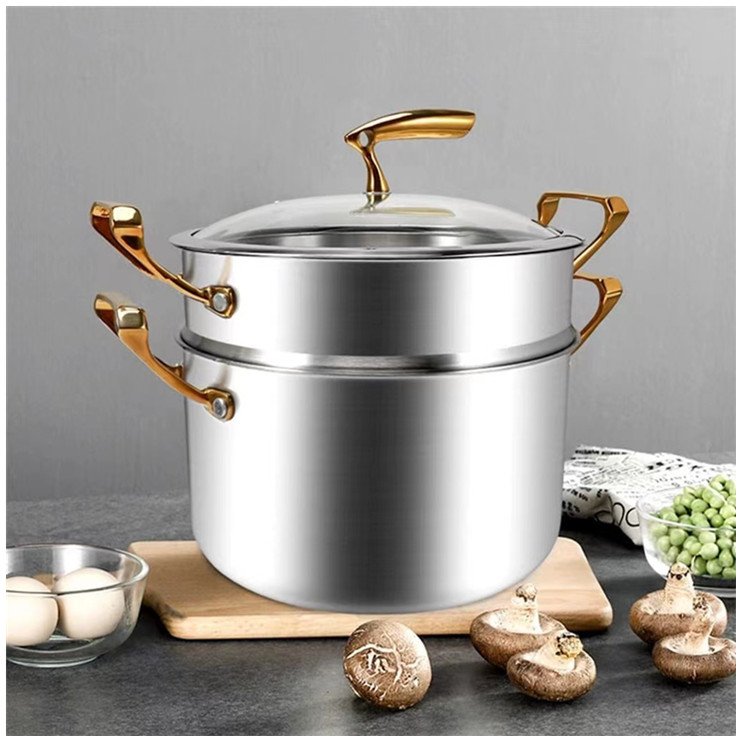 hot sell 10 pieces Induction Kitchenware 5-Ply clad Stainless Steel Cookware Sets Pots And Pans Set