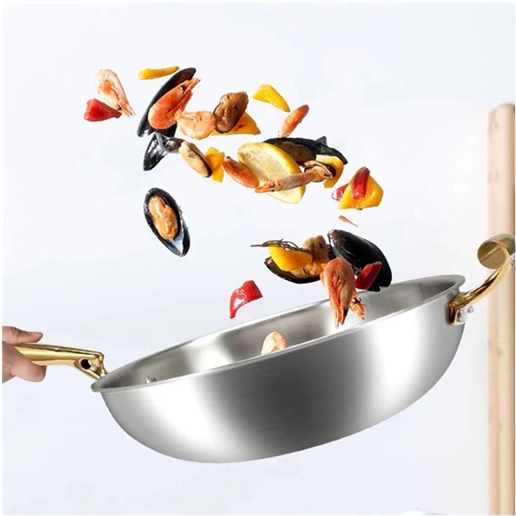 hot sell 10 pieces Induction Kitchenware 5-Ply clad Stainless Steel Cookware Sets Pots And Pans Set