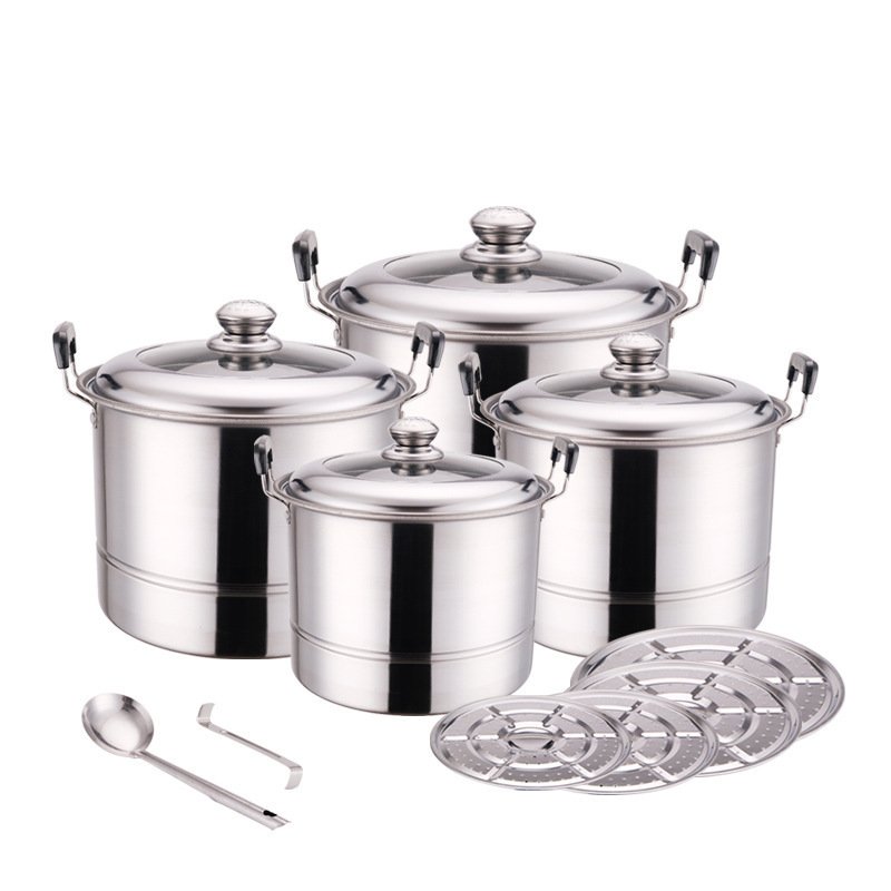 Home Party Stainless Steel Detachable Handle Cookware Set 22cm 24cm 26cm 28cm Cooking Pot Set Non-Stick Cookware Granite