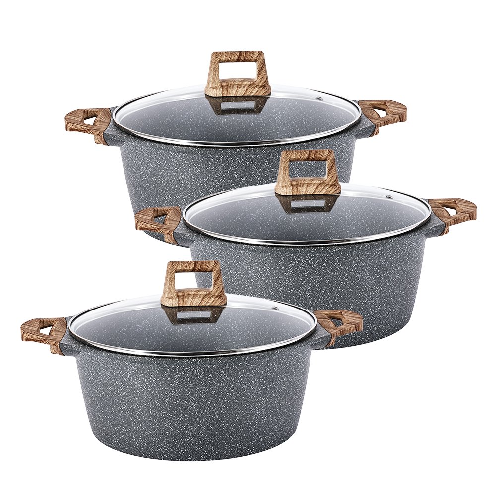 OEM Hot Selling Die Cast Aluminum Kitchen Cheap Non Stick 7 pieces Cookware Set