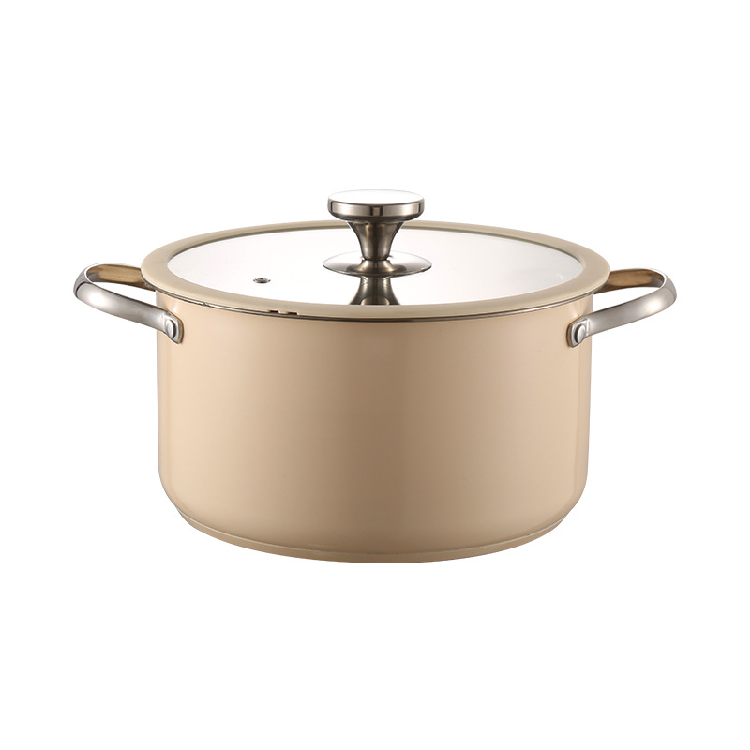 Wholesale 304 Stainless Steel Double Bottom kitchen hexclad dessini cookware sets non-stick with Ceramic Paint for Food Steaming