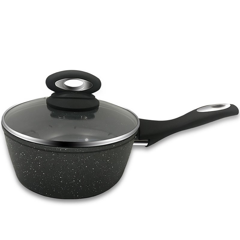 Wholesale Eco-Friendly Forged Aluminum 9pcs Cookware Black Nonstick Marble Coating Cookware Set