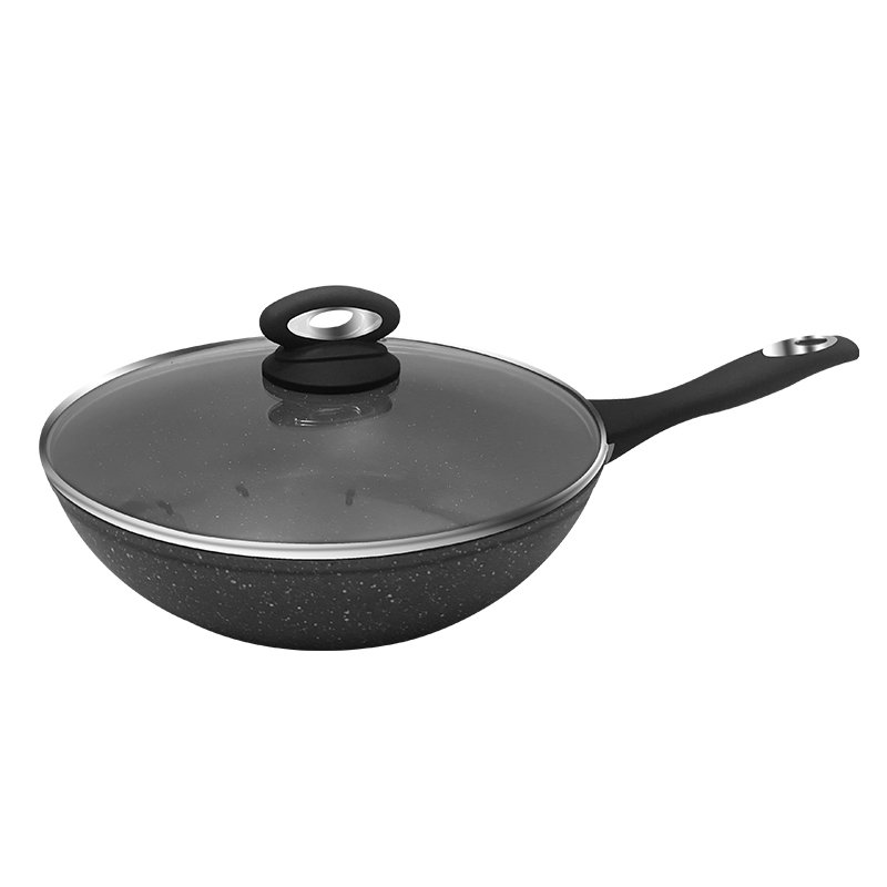 Wholesale Eco-Friendly Forged Aluminum 9pcs Cookware Black Nonstick Marble Coating Cookware Set