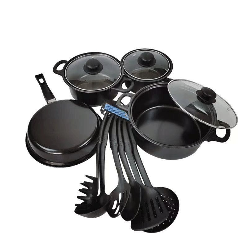 Cookware 13 Piece Set Non Stick Saucepan Stock Pot Crock Pot Frying Pan Multi-Piece Kitchen