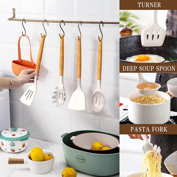 New Arrivals Kitchenware Accessories Home Utensils Pot Cookware Silicone Sets 19 Pieces In 1 Set Silicone Kitchen Cooking Tools