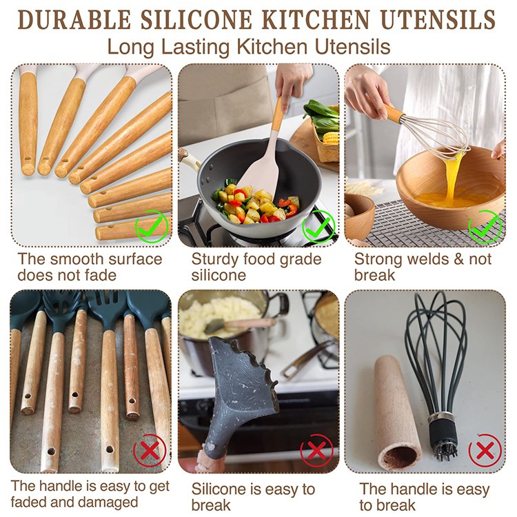 New Arrivals Kitchenware Accessories Home Utensils Pot Cookware Silicone Sets 19 Pieces In 1 Set Silicone Kitchen Cooking Tools