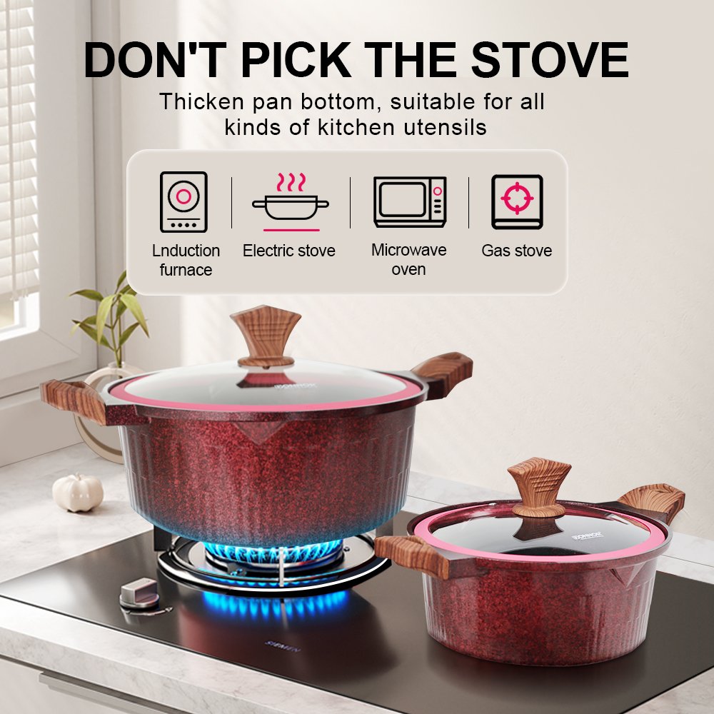 Nonstick Cookware Sets Forged Aluminum Non-stick Casserole Pot Cookware For Kitchen