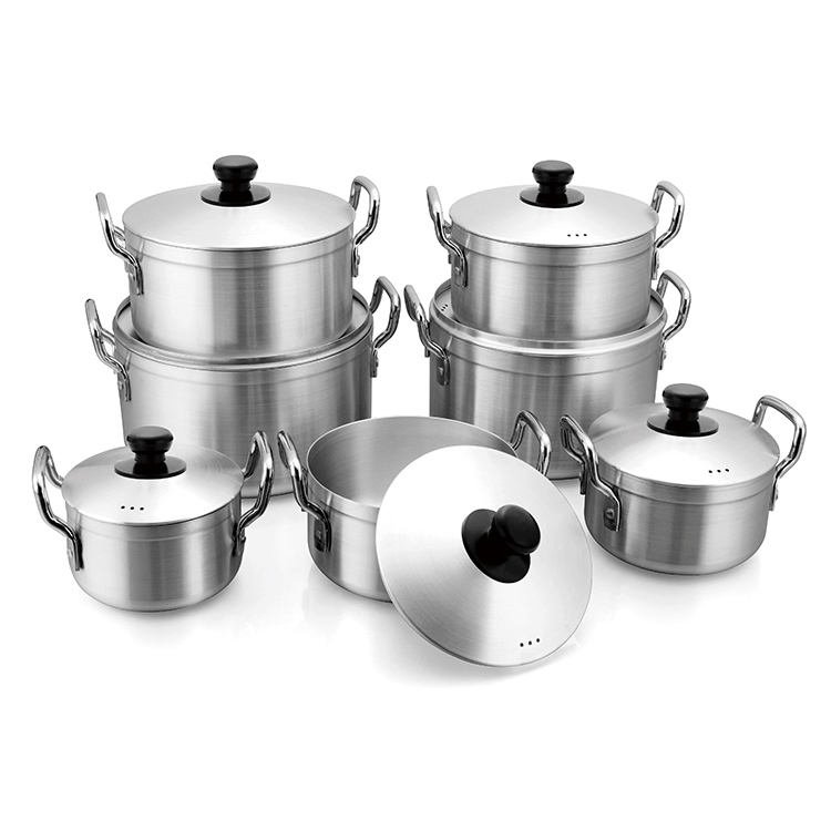 16/18/20/22/24/26/28CM 7 Pcs Set Aluminum Polished Cooking Pots Large Cookware Sets
