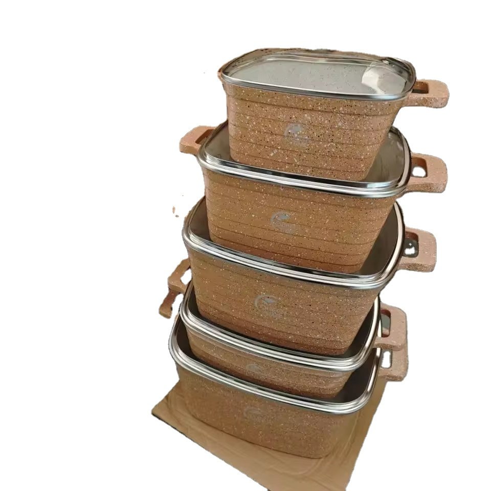 Dinnerware 10pcs Detachable Handle Cookware Set Cookware 20+24+28+32+28cm Cookware Set Casserole