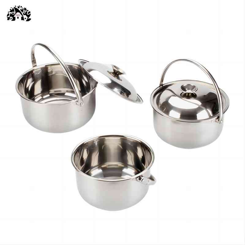 Sell well factory Stainless steel pot set four piece cooking pot set for kitchen multifunction soup pot cookware set with handle