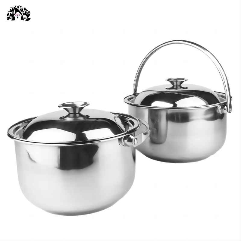 Sell well factory Stainless steel pot set four piece cooking pot set for kitchen multifunction soup pot cookware set with handle