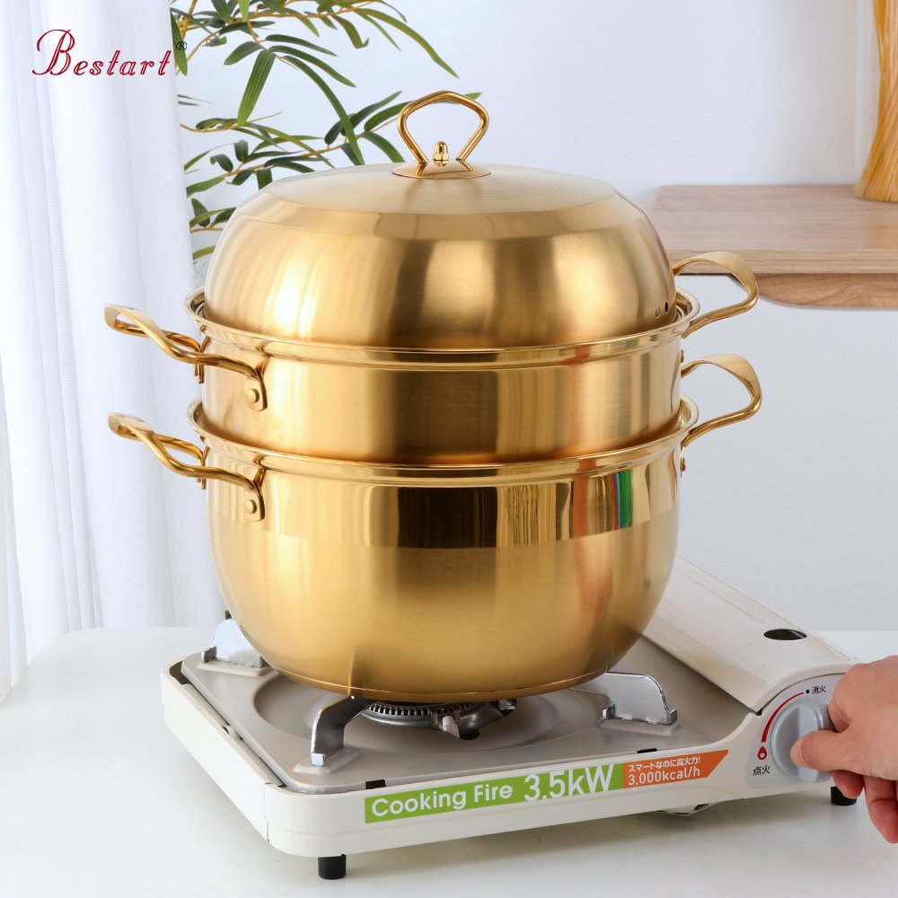 High Quality Stainless Steel 3 Layer Cooking Pot Food Stainless Steel Steamer Set