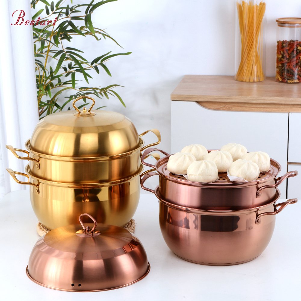 High Quality Stainless Steel 3 Layer Cooking Pot Food Stainless Steel Steamer Set