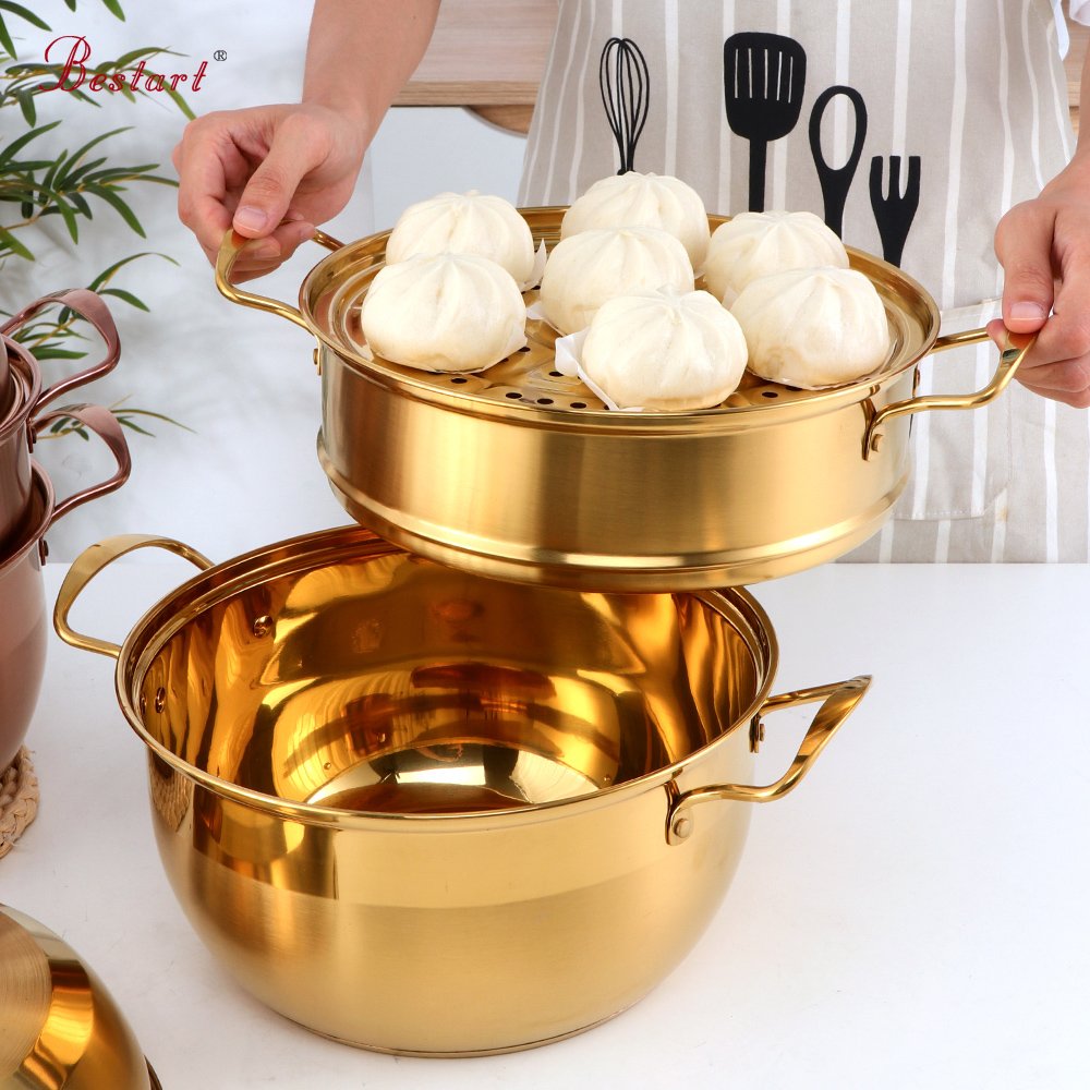 High Quality Stainless Steel 3 Layer Cooking Pot Food Stainless Steel Steamer Set