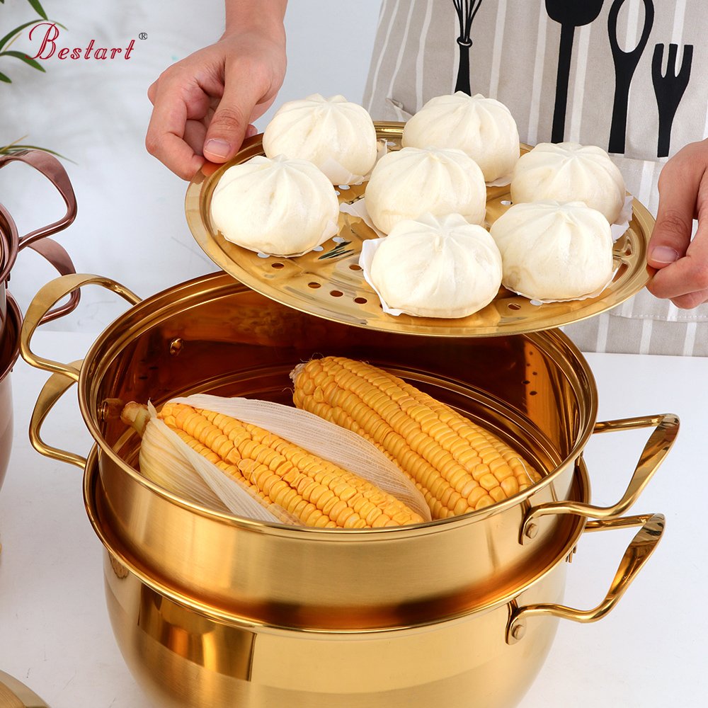 High Quality Stainless Steel 3 Layer Cooking Pot Food Stainless Steel Steamer Set